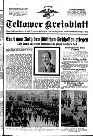 Teltower Kreisblatt vom 10.11.1938