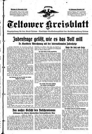 Teltower Kreisblatt on Nov 14, 1938
