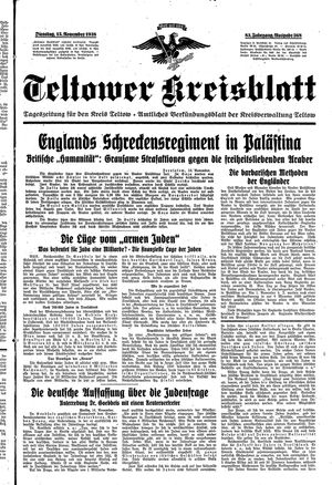 Teltower Kreisblatt vom 15.11.1938