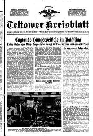Teltower Kreisblatt vom 18.11.1938