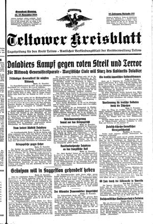 Teltower Kreisblatt vom 26.11.1938