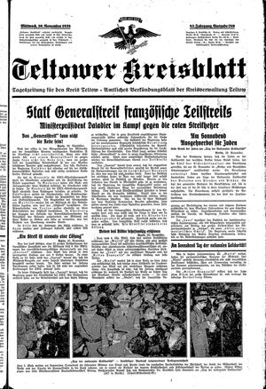 Teltower Kreisblatt vom 30.11.1938
