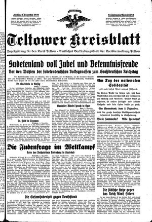 Teltower Kreisblatt vom 02.12.1938