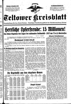 Teltower Kreisblatt vom 05.12.1938
