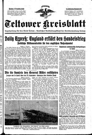Teltower Kreisblatt vom 09.12.1938