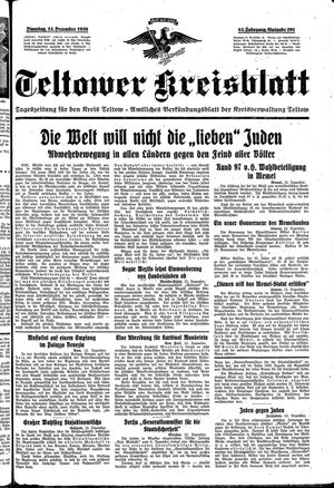 Teltower Kreisblatt vom 13.12.1938