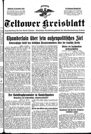 Teltower Kreisblatt vom 14.12.1938