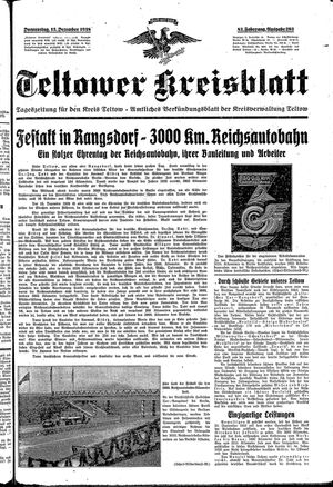 Teltower Kreisblatt vom 15.12.1938