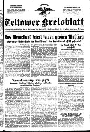 Teltower Kreisblatt vom 17.12.1938