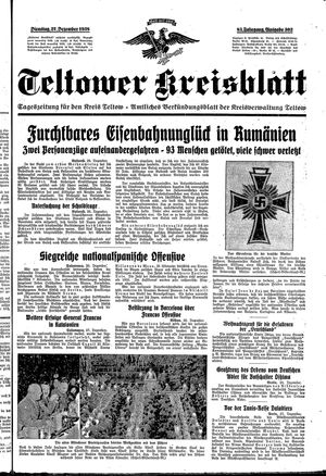 Teltower Kreisblatt vom 27.12.1938