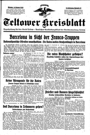 Teltower Kreisblatt vom 23.01.1939