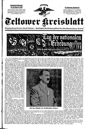 Teltower Kreisblatt vom 28.01.1939