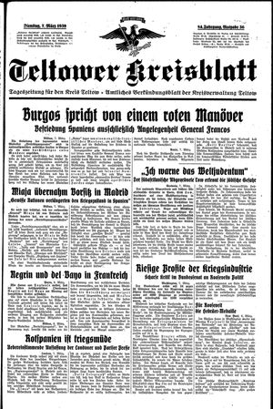 Teltower Kreisblatt vom 07.03.1939