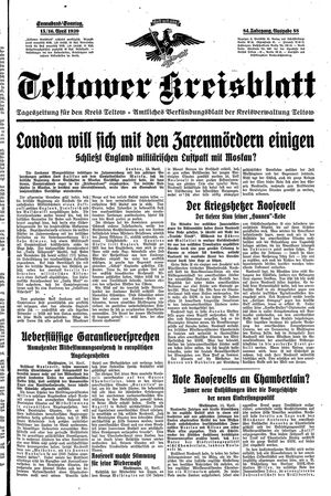 Teltower Kreisblatt vom 15.04.1939