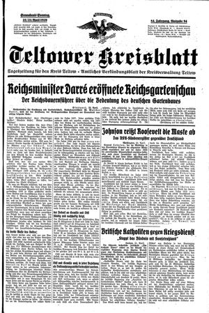 Teltower Kreisblatt vom 22.04.1939
