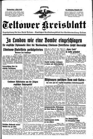 Teltower Kreisblatt vom 04.05.1939