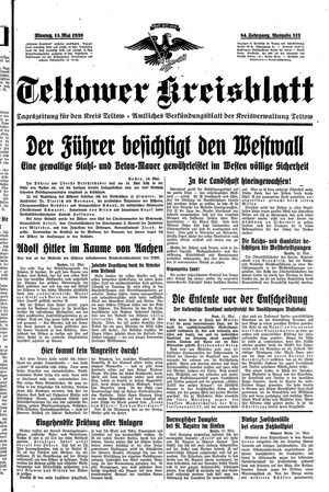 Teltower Kreisblatt vom 15.05.1939