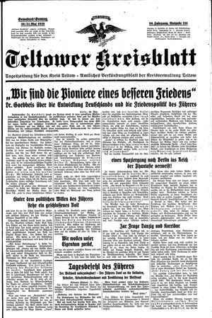 Teltower Kreisblatt vom 20.05.1939