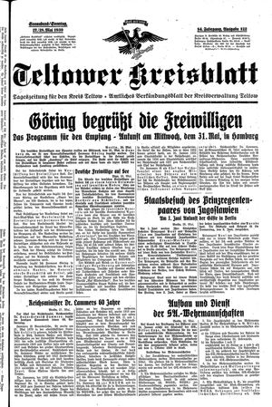 Teltower Kreisblatt vom 27.05.1939