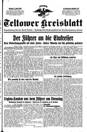 Teltower Kreisblatt on Jun 5, 1939