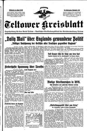 Teltower Kreisblatt vom 14.06.1939