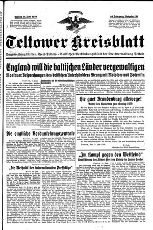 Teltower Kreisblatt vom 16.06.1939