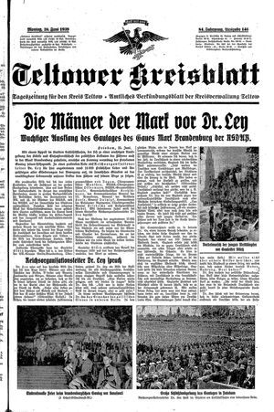 Teltower Kreisblatt vom 26.06.1939