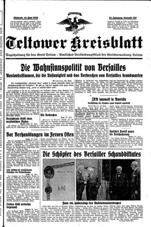 Teltower Kreisblatt vom 28.06.1939