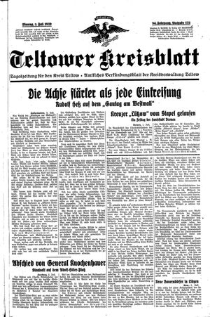 Teltower Kreisblatt vom 03.07.1939