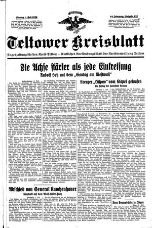 Teltower Kreisblatt vom 03.07.1939