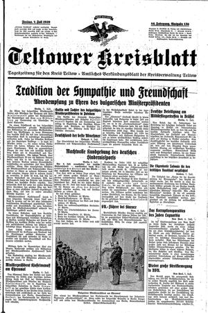 Teltower Kreisblatt vom 07.07.1939