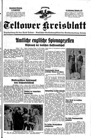 Teltower Kreisblatt vom 08.07.1939