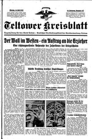 Teltower Kreisblatt vom 10.07.1939