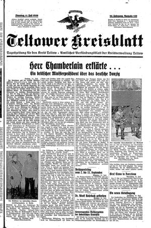 Teltower Kreisblatt vom 11.07.1939
