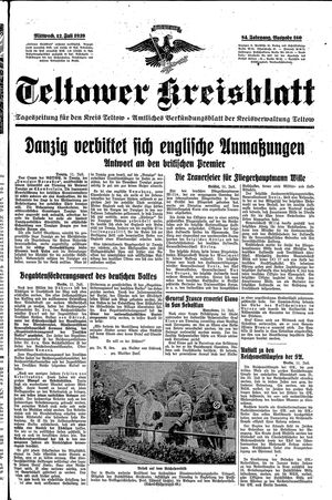 Teltower Kreisblatt vom 12.07.1939