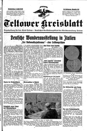 Teltower Kreisblatt vom 13.07.1939