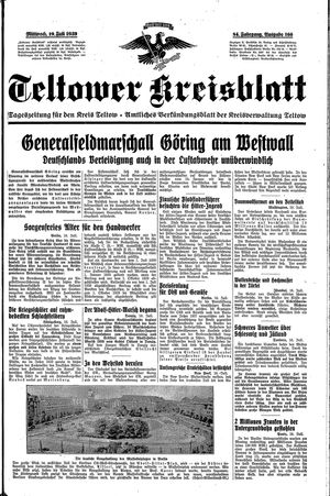 Teltower Kreisblatt vom 19.07.1939