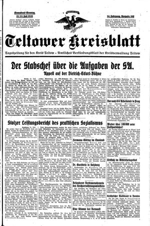 Teltower Kreisblatt vom 22.07.1939