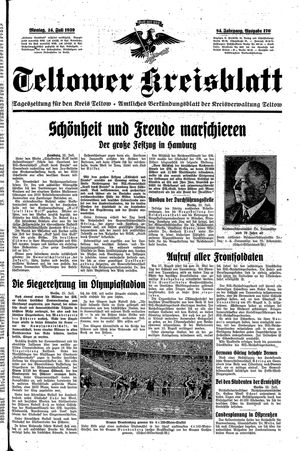 Teltower Kreisblatt vom 24.07.1939