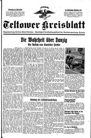 Teltower Kreisblatt vom 25.07.1939