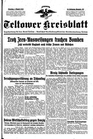 Teltower Kreisblatt vom 01.08.1939