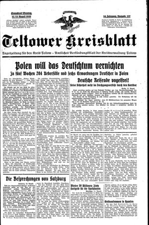 Teltower Kreisblatt vom 12.08.1939