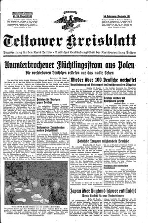 Teltower Kreisblatt vom 19.08.1939