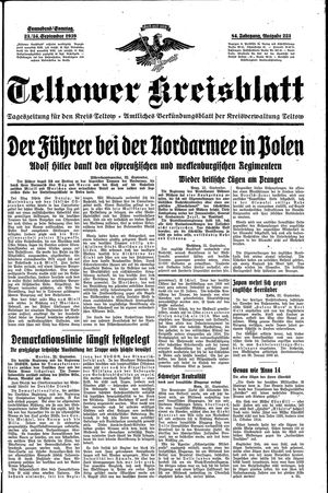 Teltower Kreisblatt vom 23.09.1939
