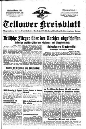 Teltower Kreisblatt vom 03.01.1940