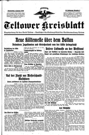 Teltower Kreisblatt vom 04.01.1940