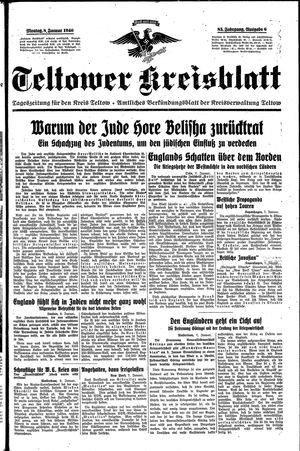 Teltower Kreisblatt vom 08.01.1940