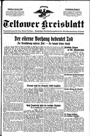 Teltower Kreisblatt vom 09.01.1940