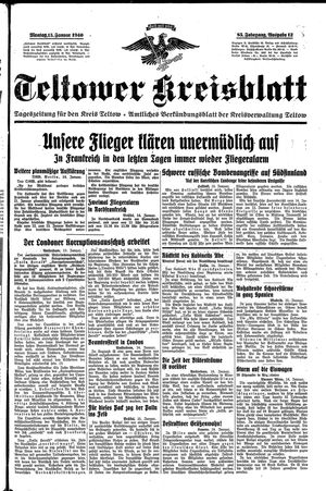 Teltower Kreisblatt vom 15.01.1940