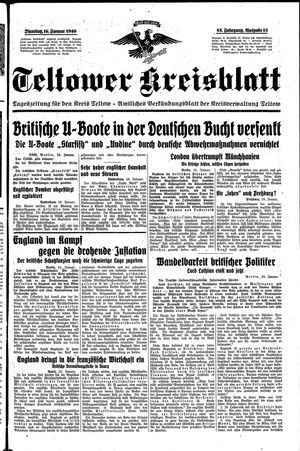 Teltower Kreisblatt on Jan 16, 1940